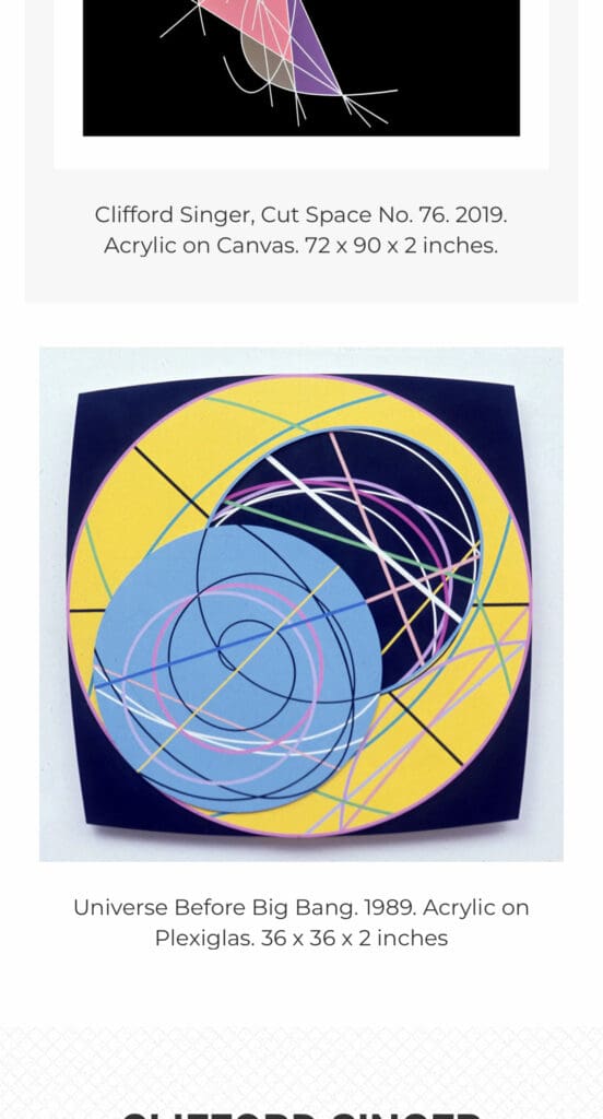 Abstract geometric art with circles and lines.