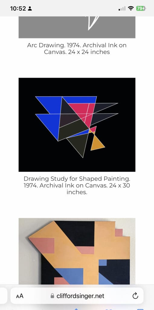 Screenshot of geometric painting displayed on webpage