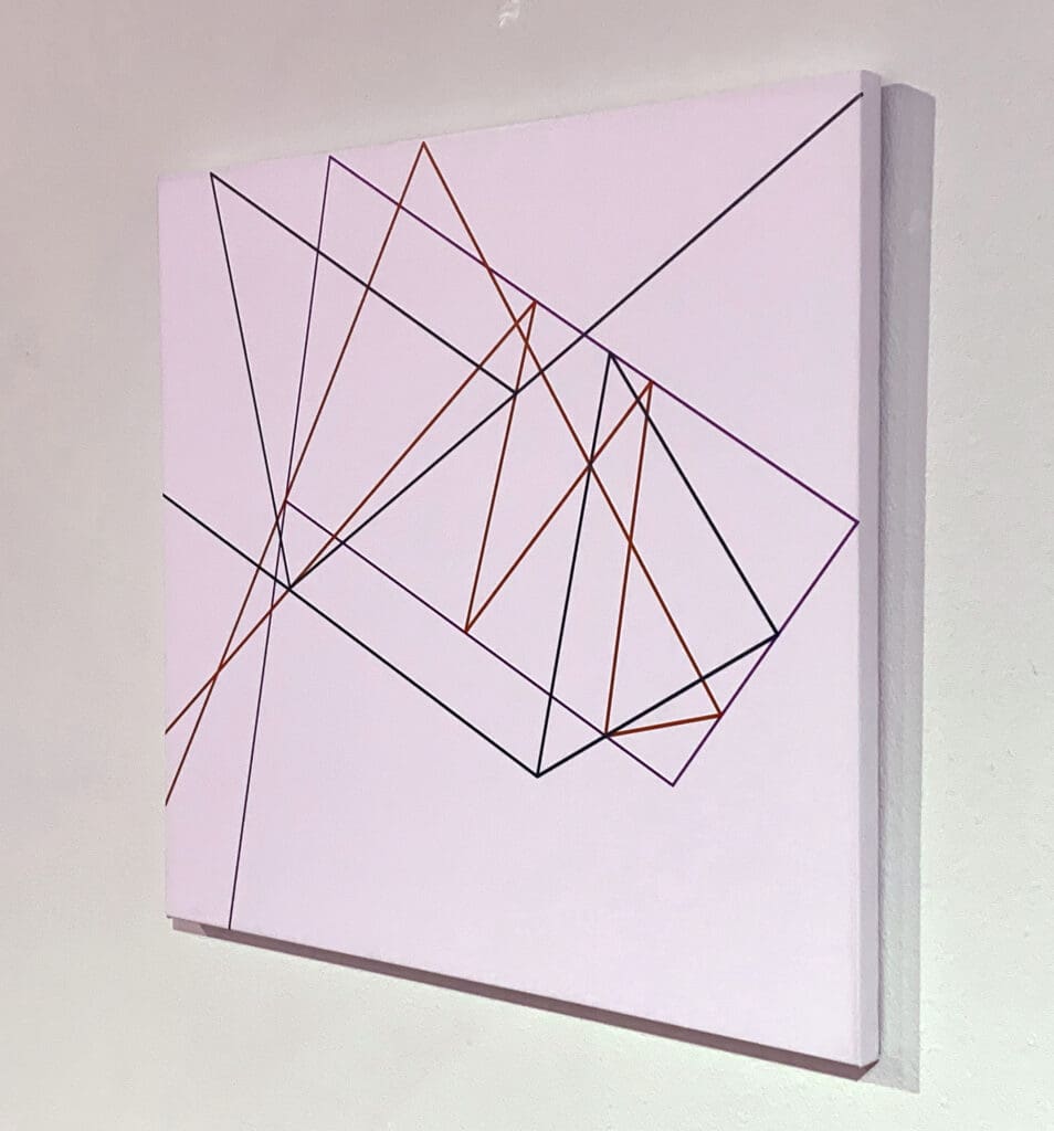 Pink canvas showing intersecting colored line polygon