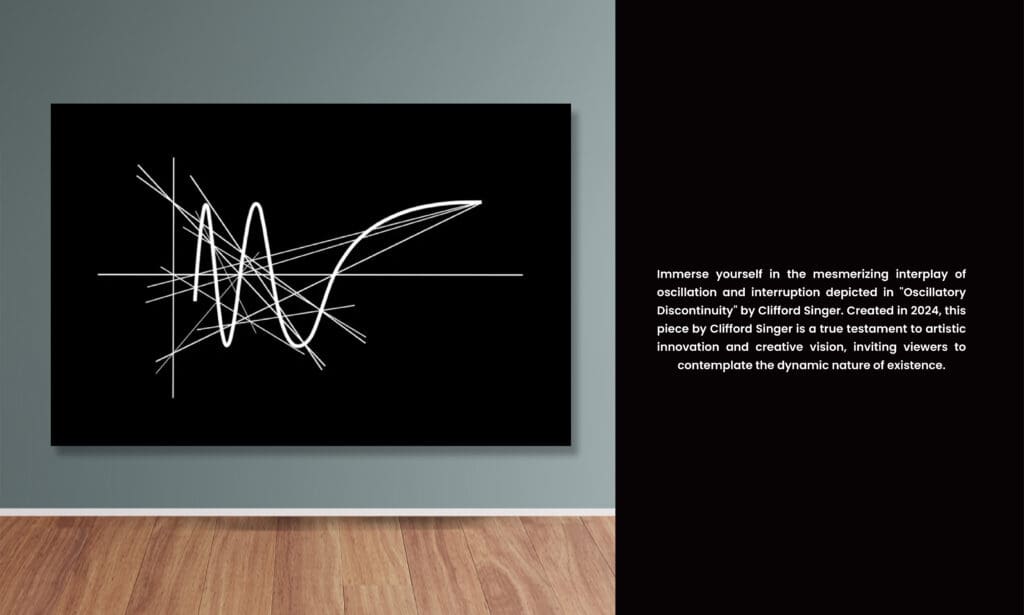Framed waveform with intersecting white lines