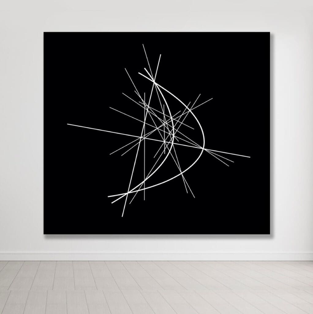 Paired symmetric parabolas crossed by lines
