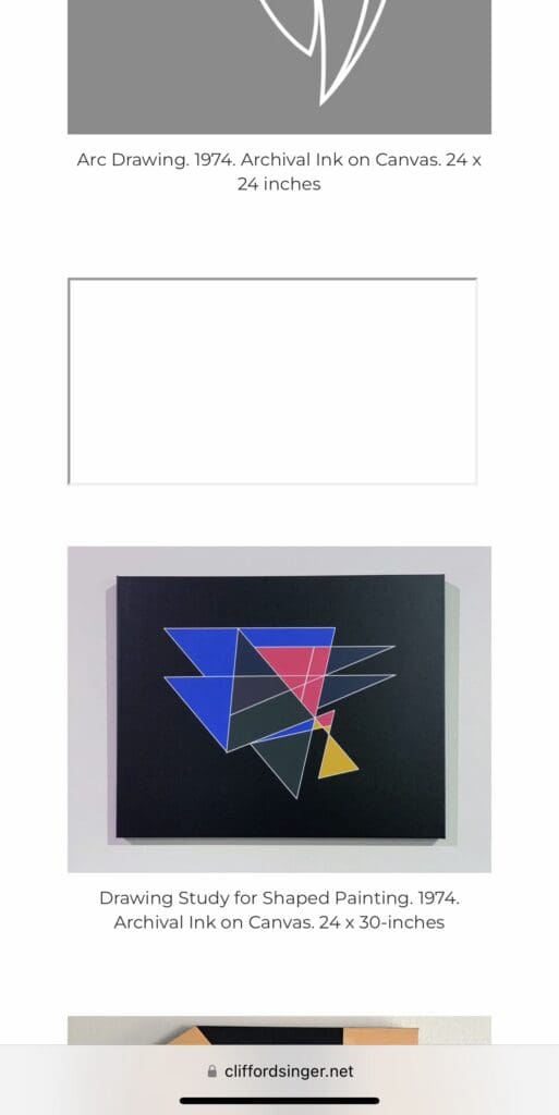 Abstract geometric art with shapes on canvas.