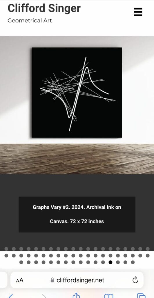 Website screenshot of geometrical art on wall