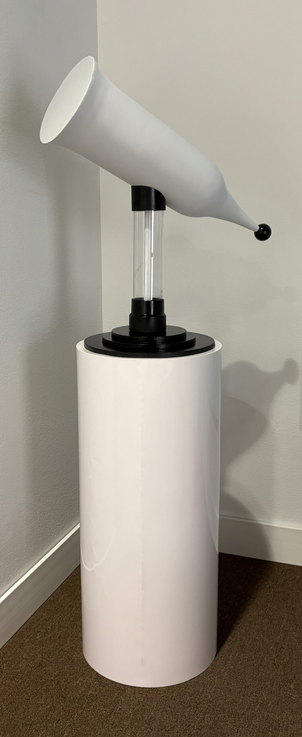 Clifford Singer. Model History Evolution of Universe. Theory of Everything. [Lathed Wood, Re-bar,Plexiglas, PVC, ABS, Wood Dowel, Enamel]. 2026