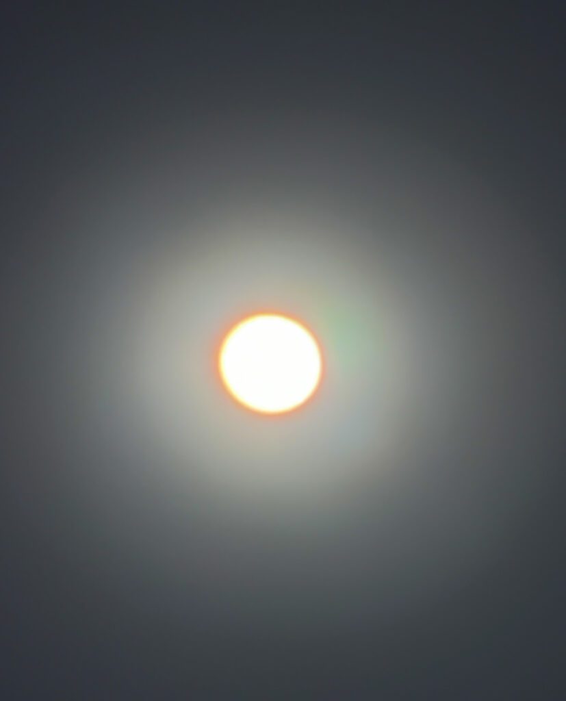 Glowing full moon with soft halo