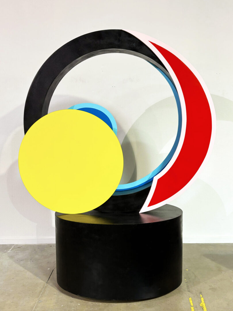Clifford Singer. Jupiter. Wood and Enamel. 88 x 65 x 30 inches. 1991-2026. Reverse. Originally Published as Limited Edition Sculpture at Lincoln Center. New York