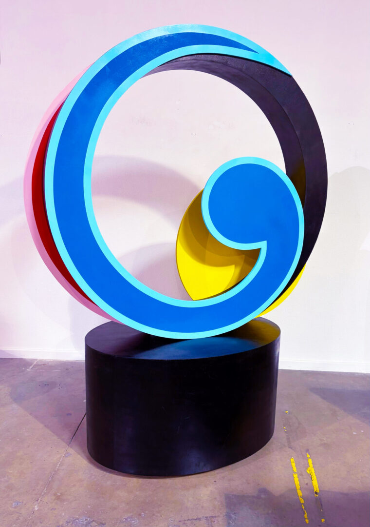 Clifford Singer. Jupiter. Wood with Enamel. 88 x 65 x 35 inches. Hand made by Clifford Singer. 1991 - 2026. Originally Published as Limited Edition Sculpture at Lincoln Center. New York
