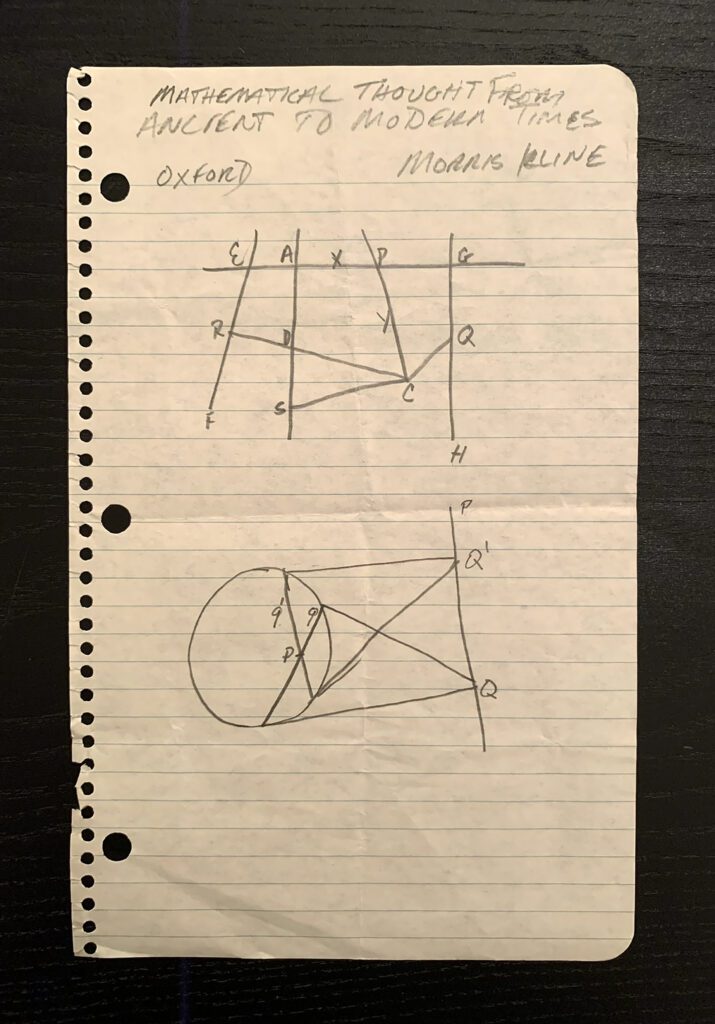  Clifford Singer. Drawing Notes. Morris Kline. 1975