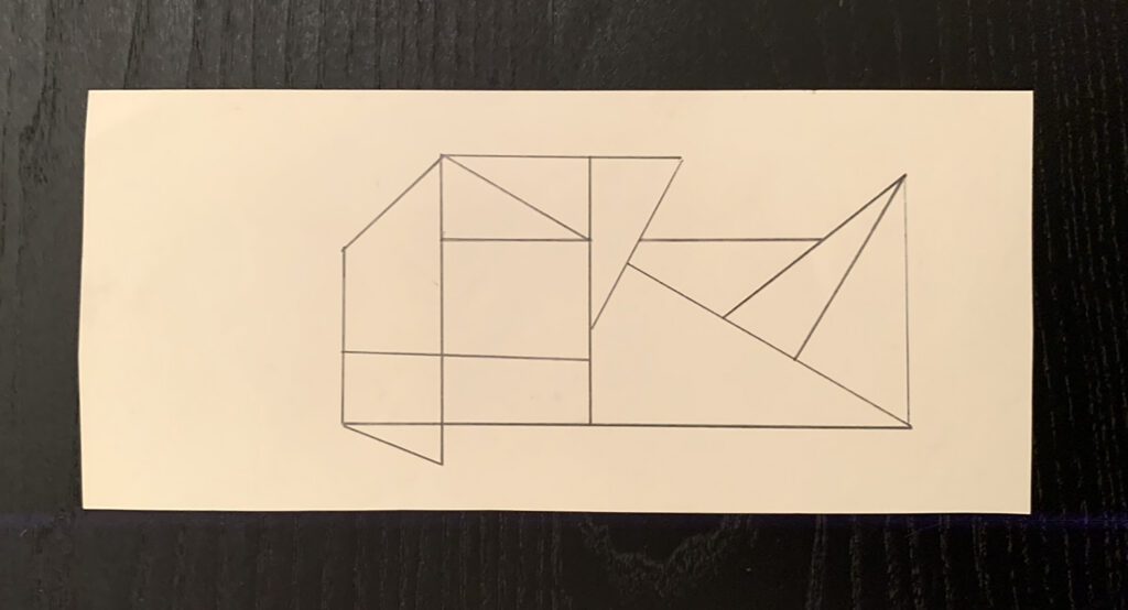 Horizontal architectural geometric pencil composition