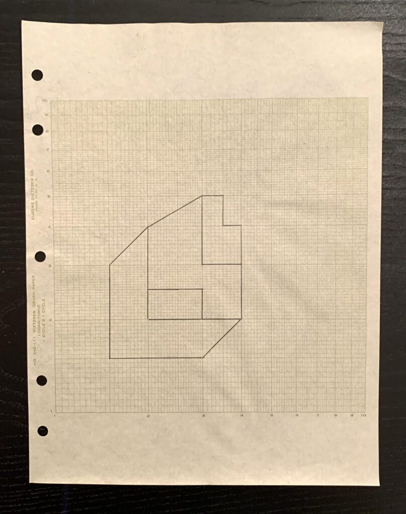 Graph paper drawing of abstract polygon