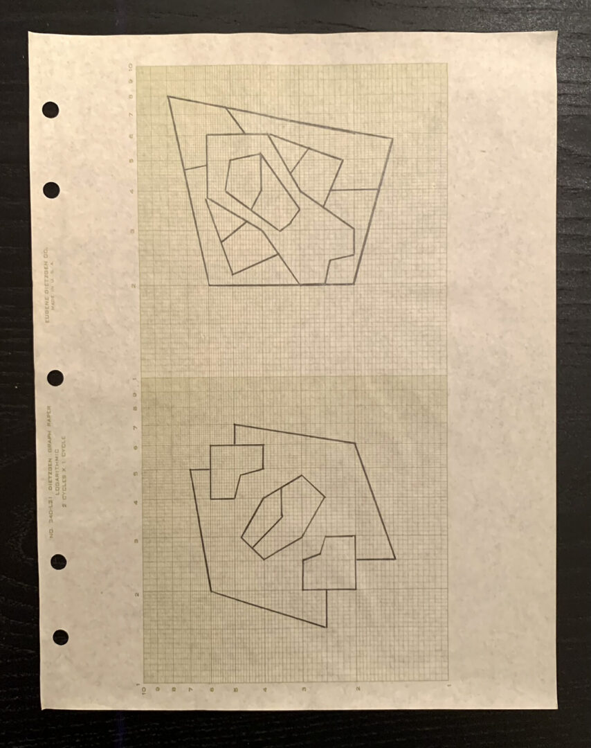  Clifford Singer. Drawing. Graph Paper. 1973