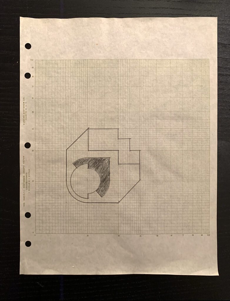 Shaded circular segment within polygon outline