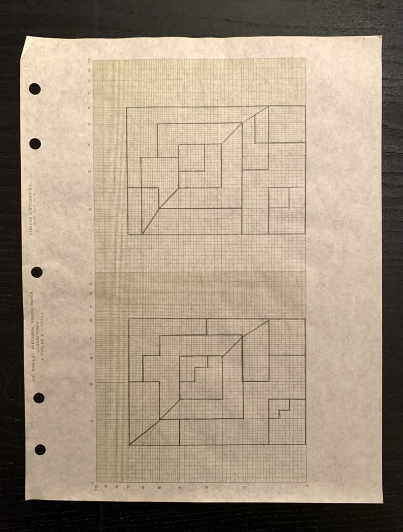 Clifford Singer. Drawing. Graph Paper. 1973