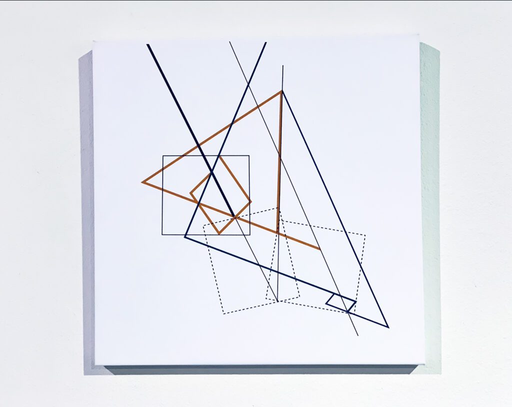 Clifford Singer. Line Drawing. Geometrical Work. Ink on Canvas. 1976
