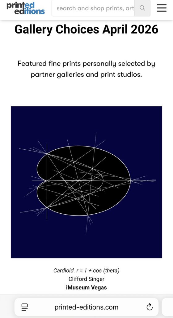 Abstract cardioid print with intersecting white lines
