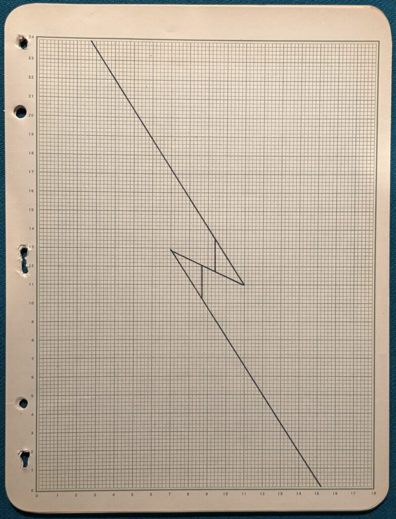 Graph paper with diagonal zigzag line