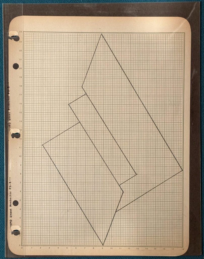 Irregular polygon outlined on graph paper