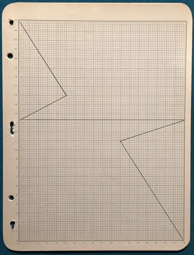 Graph paper with triangular line shapes