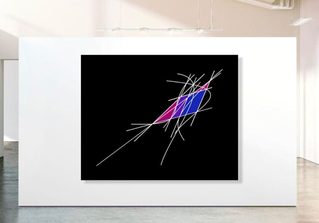 Clifford Singer. Apollonius. Oblique Conjugation of Hyperbola. 2022. Archival Ink on Canvas. 72 x 90 Inches